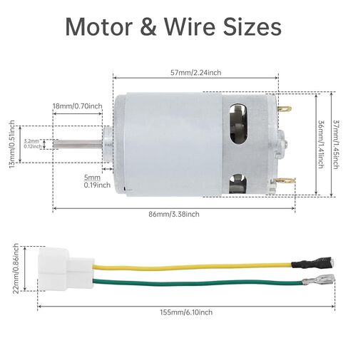 2 Pack RS550 DC Motor 24V 25000RPM High Speed Drive Motor Replacement Electric Car Motors for Kid's Ride on Car Engine Upgrade with 8-19Teeth Gears in Saudi Arabia