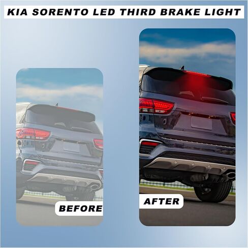 Red LED 3rd Third Brake Light for Kia Sorento 2016-2020 | Rear Center tail light High Mount Stop Lamp Assembly | Plug & Play Installation - Direct Replacement Part# 92700-C5000 in Kuwait