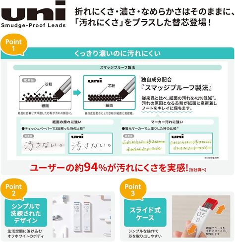 Mitsubishi Pencil Uni Uni Mechanical Pencil Lead, 0.5 B, 3 Pieces, ULS05403PB Black in Kuwait