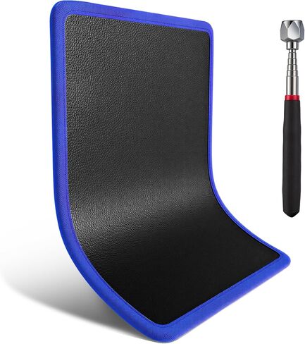 Flexible Magnetic Tool Mat with handles, 12.8" x9.5" Non-Slip Magnetic Tool Organizer & &Telescoping Magnetic Tool, Magnetic Tool Mat for Mechanics, Garage, Workshop & Auto Repair(Red) in Saudi Arabia
