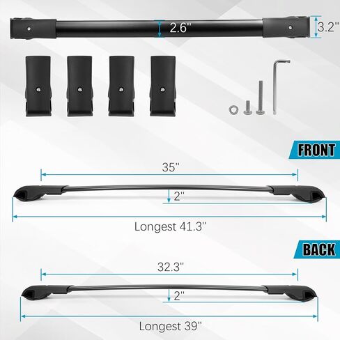 قضبان متقاطعة لرف السقف لـ 2018-2023 Subaru Crosstrek & 2017-2023 Impreza Accessories، 165 رطل من الألومنيوم لرف السقف للتخزين للدراجات، الكاياك، صندوق الشحن، حامل البضائع، لوح التزلج in Kuwait
