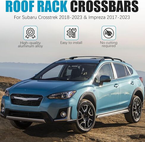 قضبان متقاطعة لرف السقف لـ 2018-2023 Subaru Crosstrek & 2017-2023 Impreza Accessories، 165 رطل من الألومنيوم لرف السقف للتخزين للدراجات، الكاياك، صندوق الشحن، حامل البضائع، لوح التزلج in Kuwait
