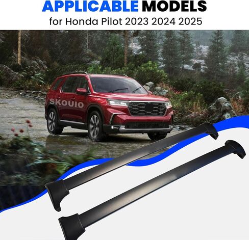 قضبان متقاطعة لرف السقف بوزن 200 رطل متوافقة مع Honda Pilot 2023-2026 Sport TrailSport Touring Elite مع قضبان مرتفعة (ليس لـ LX وEX-L)، حامل رفوف على السطح من الألومنيوم شديد التحمل in Kuwait