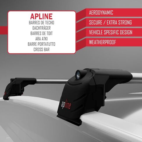 Compatible with Kia Sportage 3 (SL) 2010-2015 ACE-2 Model Car Roof Rack Cross Bar Gray Aluminium 2 Bars in Saudi Arabia