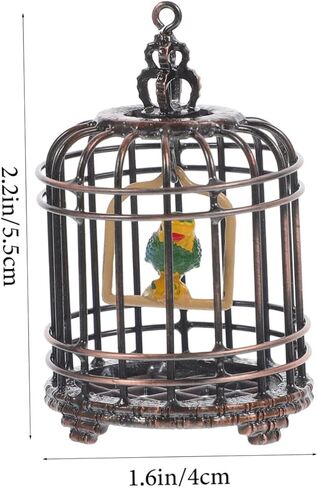 Toyvian Mini Birdcage Ornament for Scale Dollhouse Decorative Tiny House Bird Cage Lightweight Easy to Install for Miniature Games and Room Decor in Saudi Arabia