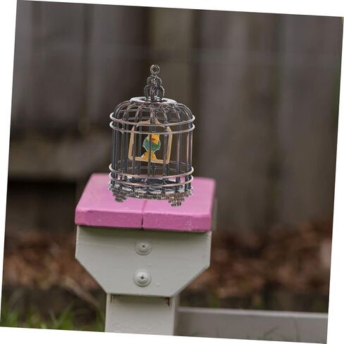 Toyvian Mini Birdcage Ornament for Scale Dollhouse Decorative Tiny House Bird Cage Lightweight Easy to Install for Miniature Games and Room Decor in Saudi Arabia