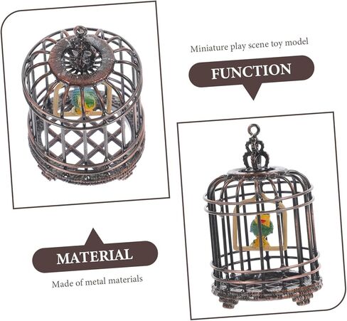 Toyvian Mini Birdcage Ornament for Scale Dollhouse Decorative Tiny House Bird Cage Lightweight Easy to Install for Miniature Games and Room Decor in Saudi Arabia