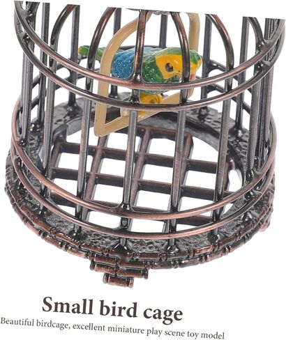 Toyvian Mini Birdcage Ornament for Scale Dollhouse Decorative Tiny House Bird Cage Lightweight Easy to Install for Miniature Games and Room Decor in Saudi Arabia