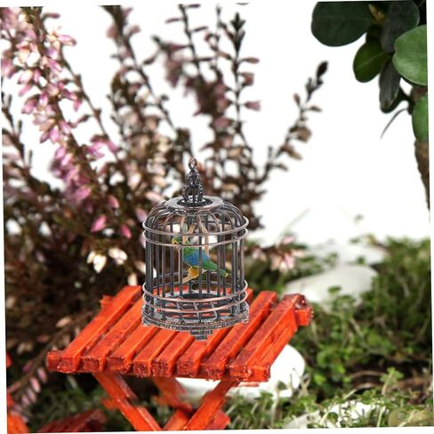 Toyvian Mini Birdcage Ornament for Scale Dollhouse Decorative Tiny House Bird Cage Lightweight Easy to Install for Miniature Games and Room Decor in Saudi Arabia