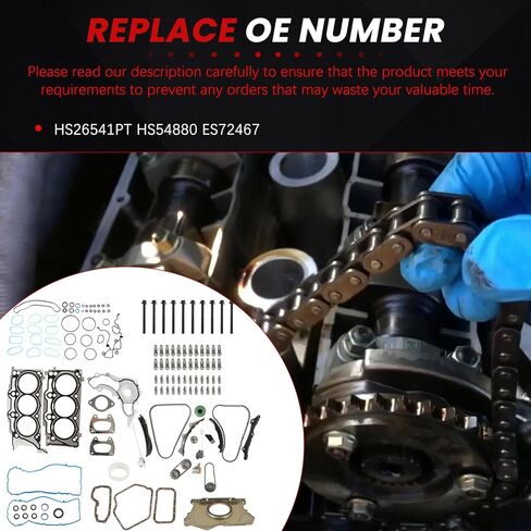 سلسلة التوقيت مع مجموعة رافعات الحشية 3.6L مناسبة لـ Wrangler 2012-2015 للشاحن Durango 11-15 لـ Ram 1500 13-15، لأجزاء وقت محرك Grand Cherokee Journey Avenger 5184355AF 5184352AF in Kuwait