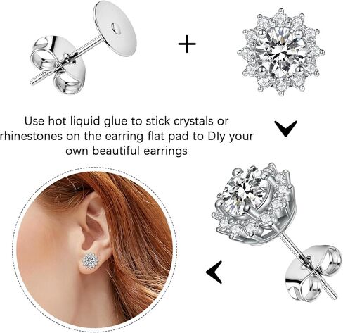 450Pcs Stainless Steel Earring Posts and Backs - Flat Pad Earring Backs for Studs, Earring Making Kit with Butterfly and Rubber Bullet Earring Posts for Jewelry Making Supplies in Saudi Arabia