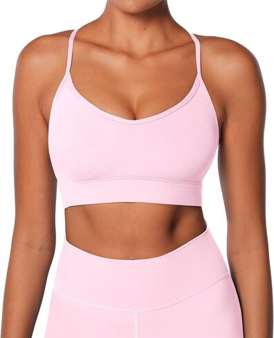 Sunzel Sports Bra for Women, Criss-Cross Open Back Adjustable Strappy Bras, Workout Gym Padded Yoga Bra with Removable Pads in Saudi Arabia