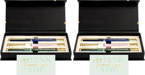 Fancy Land Inspirational 3 Ballpoint Pen Set with Thank You Cards Appreciation Gift for Teachers Employees Coworkers Birthday Graduation End of Year School Office in Kuwait