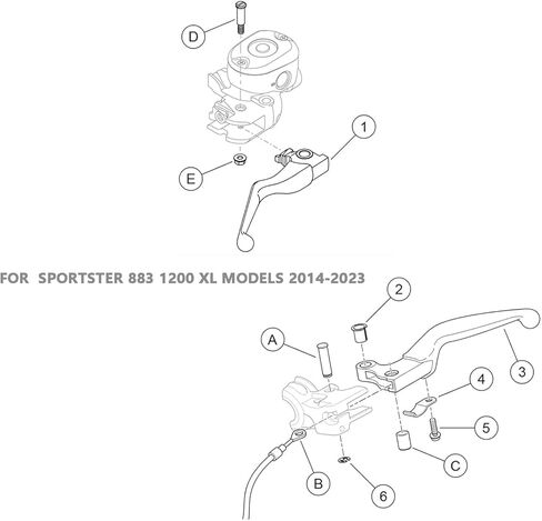 Motorcycle Hand Brake Clutch Lever Kits for Harley Sportster Iron 883 1200 2014-2023 Brake and Clutch Set Lever Replacement Parts (Black) in Kuwait