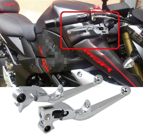 Set of 2 Brake Clutch Lever Fit for Harley-Davidson Electra Glide Ultra Classic Firefighter SE EFI FLHTCUI 2002-2003, 2005-2007 (Silver) in Saudi Arabia
