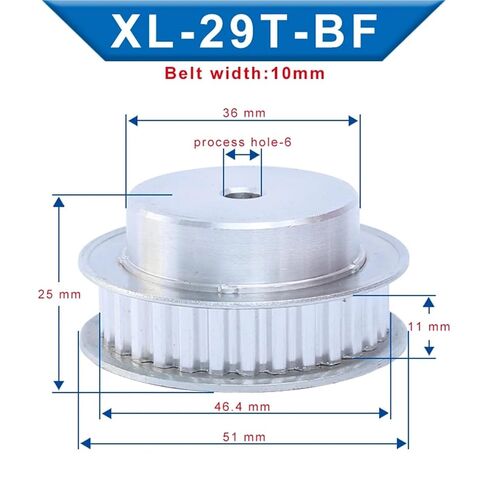 XL-29T/30T/31T/32T توقيت بكرة ثقب الألومنيوم 6/8 مللي متر فتحة العرض 11 XL-10 حزام 1 قطعة (31T-فتحة العملية 8) in Kuwait
