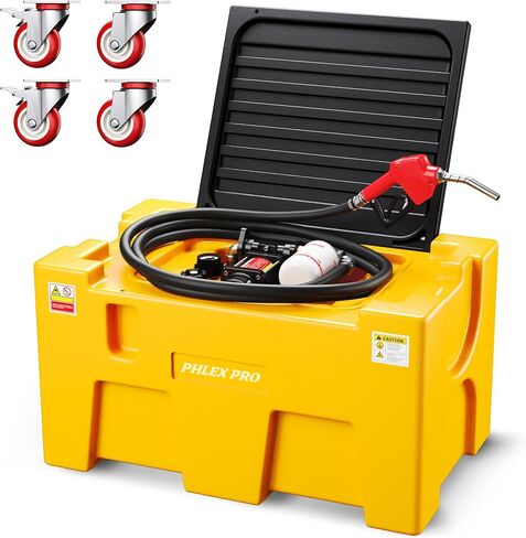 Portable Tank, 40 Gallon Capacity & 15 GPM Flow Rate, Portable Combo Tank with 12V Electric Transfer Pump, Safety lock, Wheels, Transportation for Truck Bed in Saudi Arabia