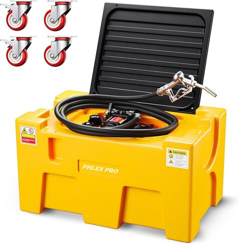 Portable Tank, 40 Gallon Capacity & 15 GPM Flow Rate, Portable Combo Tank with 12V Electric Transfer Pump, Safety lock, Wheels, Transportation for Truck Bed in Saudi Arabia