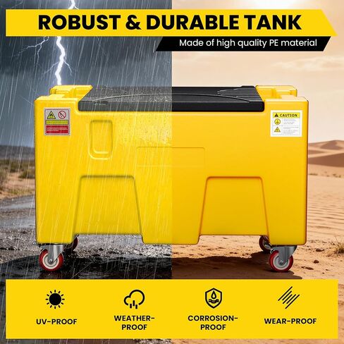 Portable Tank, 40 Gallon Capacity & 15 GPM Flow Rate, Portable Combo Tank with 12V Electric Transfer Pump, Safety lock, Wheels, Transportation for Truck Bed in Saudi Arabia