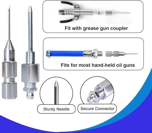 13 Pcs Grease Gun Fittings Kit,Includes Grease Gun Tips,Grease Gun Coupler,90 Degree Grease Gun Coupler,12 Inch Grease Gun Hose,Straight Pipe,Zerk Fitting Cleaner,Grease Needle Nozzles in Saudi Arabia