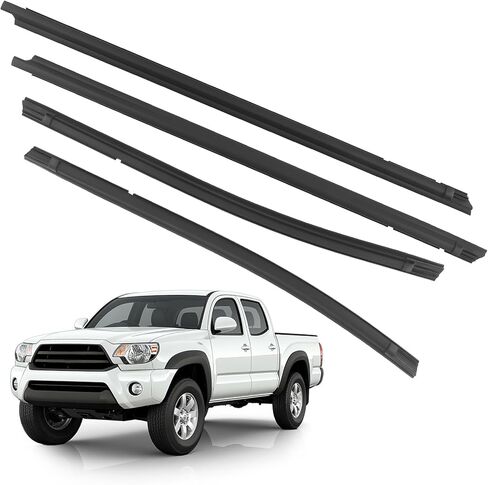 maXpeedingrods 4 PCS Weatherstrip Window Moulding Trim Seal Belt Set Compatible with Toyota Tacoma Double Cab 2005-2015, Replcae 68162-04050 68161-04050 68164-04020 68163-04020 in Kuwait