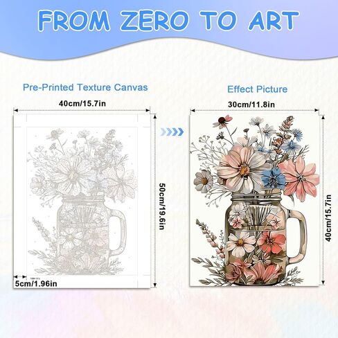 zpptAugs Paint by Numbers Kit for Adults Beginners，Vase Acrylic Adult Paint by Number Kits on Canvas,Digital Oil Number Painting Kits for Home Decor Gift 12"x16"(Without Frame) in Kuwait
