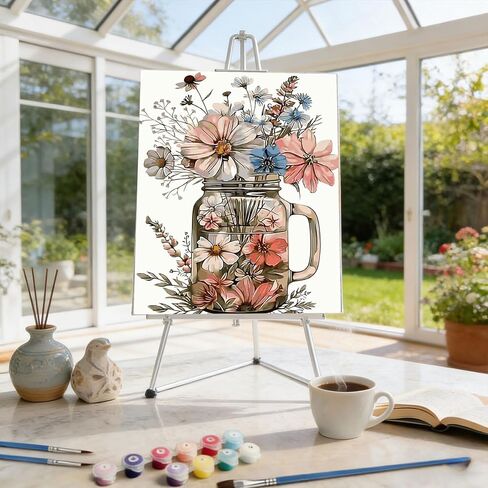 zpptAugs Paint by Numbers Kit for Adults Beginners，Vase Acrylic Adult Paint by Number Kits on Canvas,Digital Oil Number Painting Kits for Home Decor Gift 12"x16"(Without Frame) in Kuwait