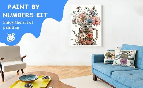 zpptAugs Paint by Numbers Kit for Adults Beginners，Vase Acrylic Adult Paint by Number Kits on Canvas,Digital Oil Number Painting Kits for Home Decor Gift 12"x16"(Without Frame) in Kuwait