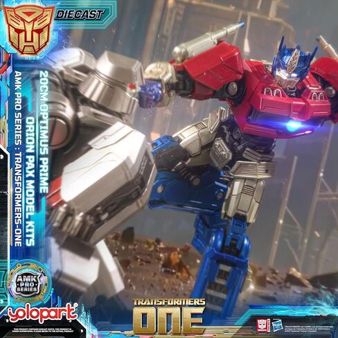 YOLOPARK Transformers One Optimus Prime, 7.87-Inch Two Styles in One AMK PRO Transformers Toys with Magnetic Light-Up Effects | Switch Between Orion Pax and Optimus Prime for Ages 15+ in Saudi Arabia