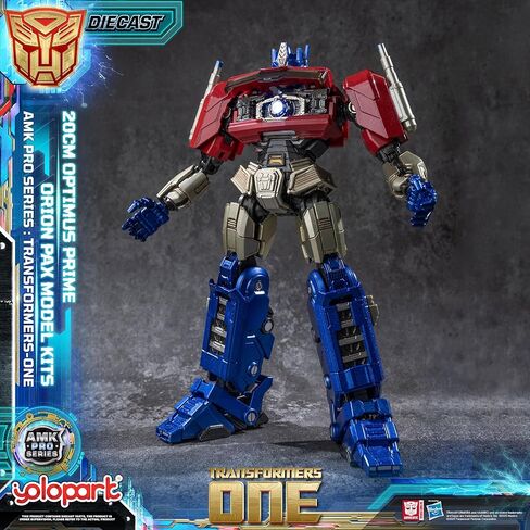 YOLOPARK Transformers One Optimus Prime, 7.87-Inch Two Styles in One AMK PRO Transformers Toys with Magnetic Light-Up Effects | Switch Between Orion Pax and Optimus Prime for Ages 15+ in Saudi Arabia