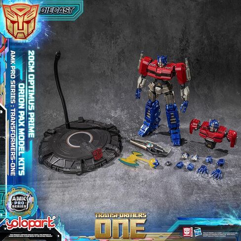 YOLOPARK Transformers One Optimus Prime, 7.87-Inch Two Styles in One AMK PRO Transformers Toys with Magnetic Light-Up Effects | Switch Between Orion Pax and Optimus Prime for Ages 15+ in Saudi Arabia