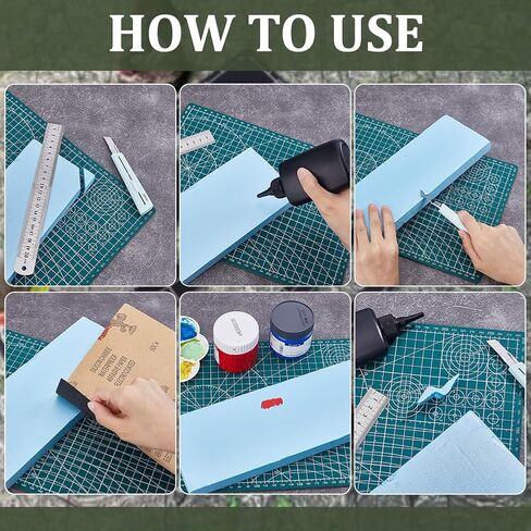 BENECREAT 3 قطع 3 أنماط من ألواح الرغوة الزرقاء، 11.8 × 3.9 × 0.8 ~ 2 بوصة كتل إسفنجية للحرف اليدوية، أوراق إسفنجية عازلة DIY للنماذج والمنحوتات ونماذج العزل والحرف اليدوية in Kuwait