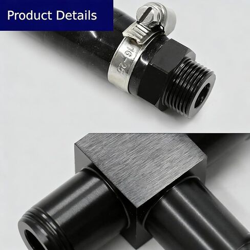 Cylinder 4 Coolant Mod Cooling Hose Kit for WRX STI Forester XT Legacy GT, EJ20 EJ25 Engine, Black Aluminum T-Fitting with Rubber Hose and Clamps, 2002-2020 in Saudi Arabia