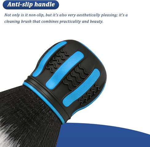 Car Detailing Brush, Ultra Soft Vehicle Handle Synthetic Brush with Storage Rack, Automotive Interior Dusting Cleaning Tool for Air Conditioner Vents Dashboard, Universal Fit (Blue) in Saudi Arabia