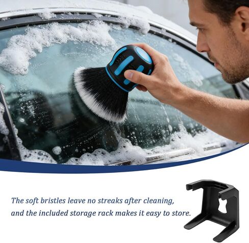Car Detailing Brush, Ultra Soft Vehicle Handle Synthetic Brush with Storage Rack, Automotive Interior Dusting Cleaning Tool for Air Conditioner Vents Dashboard, Universal Fit (Blue) in Saudi Arabia