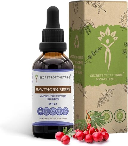 Secrets of the Tribe Hawthorn Berry Tincture Alcohol-Free Extract, Hawthorn Berry (Crataegus spp.) Dried Berry 2 oz in Saudi Arabia