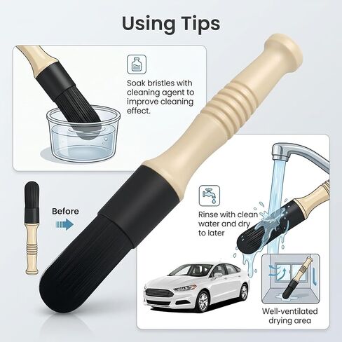 Car Parts Cleaning Brush,Long Handle & Stiff Bristles Parts Washer Brush for Daily Care,Versatile Car Detailing Brushes for Cleaning Wheel Bearing/Engine Part/Cars Interior Exterior in Kuwait