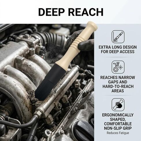 Car Parts Cleaning Brush,Long Handle & Stiff Bristles Parts Washer Brush for Daily Care,Versatile Car Detailing Brushes for Cleaning Wheel Bearing/Engine Part/Cars Interior Exterior in Kuwait