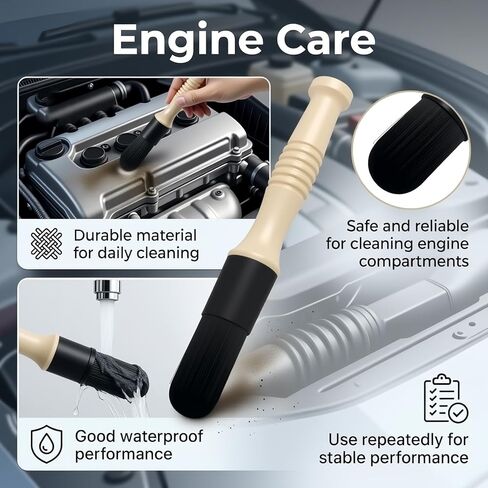 Car Parts Cleaning Brush,Long Handle & Stiff Bristles Parts Washer Brush for Daily Care,Versatile Car Detailing Brushes for Cleaning Wheel Bearing/Engine Part/Cars Interior Exterior in Kuwait