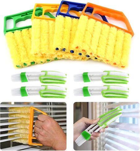 5Pcs Blind Cleaner Duster Tool Window Blind Cleaner,7 Fingers Dusting Cleaners and Air Vent Cleaners for Blinds,Air Conditioner Vents,Fans Vents,Detachable and Washable(Yellow+Green+Blue) in Saudi Arabia