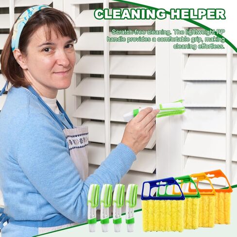 5Pcs Blind Cleaner Duster Tool Window Blind Cleaner,7 Fingers Dusting Cleaners and Air Vent Cleaners for Blinds,Air Conditioner Vents,Fans Vents,Detachable and Washable(Yellow+Green+Blue) in Saudi Arabia