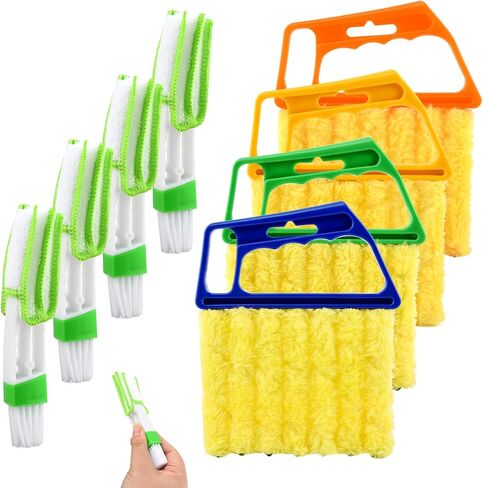 5Pcs Blind Cleaner Duster Tool Window Blind Cleaner,7 Fingers Dusting Cleaners and Air Vent Cleaners for Blinds,Air Conditioner Vents,Fans Vents,Detachable and Washable(Yellow+Green+Blue) in Saudi Arabia