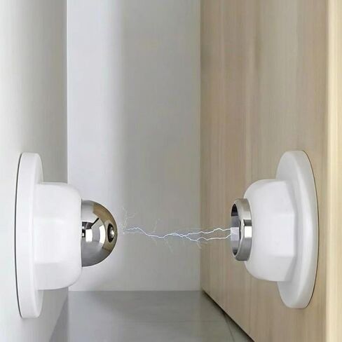 1apck Magnetic Door Stop, No Drill Adhesive Door Holder, 1.97" Height Heavy Duty Door Stopper for Floor or Wall, Modern Catch to Keep Door Open for Home Office White in Kuwait