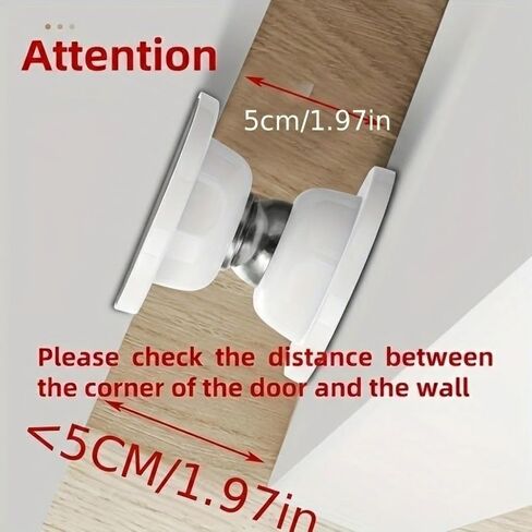 1apck Magnetic Door Stop, No Drill Adhesive Door Holder, 1.97" Height Heavy Duty Door Stopper for Floor or Wall, Modern Catch to Keep Door Open for Home Office White in Kuwait