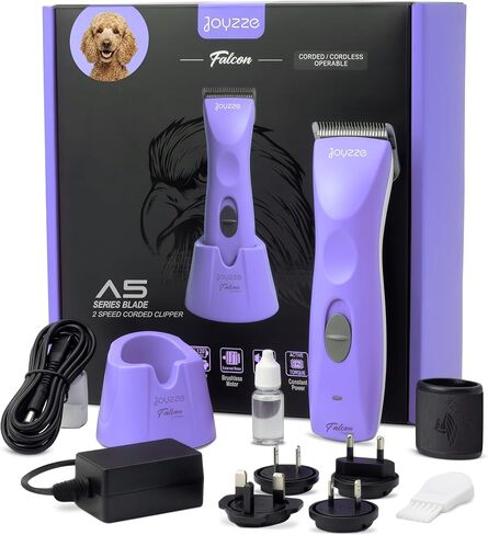 Falcon Cordless Clipper 2 Speed - Professional Grooming with Precision, Power, Low Noise, Dog Clippers for Grooming (Falcon Black) in Saudi Arabia