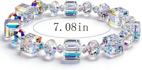 Colorful Bracelets for Women Elastic Stretchy Northern Lights Iridescent Feng Shui Good Luck Women's Bracelets Graduation Friendship Charm Cute Waterproof Birthday Wish Bracelet Gifts in Saudi Arabia