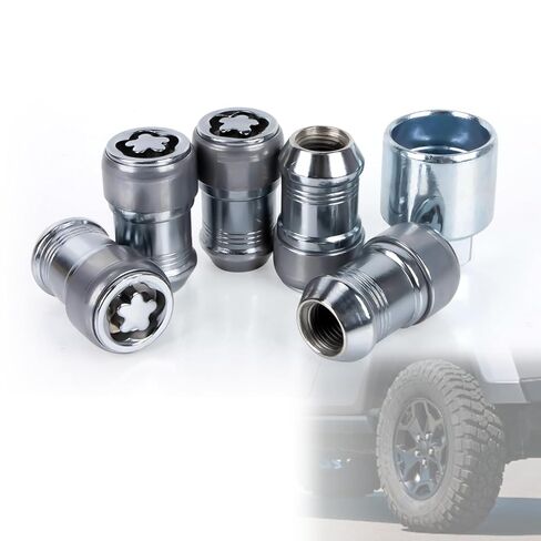 Anti-Theft Wheel Lock Lug Nut kit Replace 82215711 fit for 2018-2024 Wrangler JL and 2020-2024 Gladiator JT, Equipped with Key in Kuwait