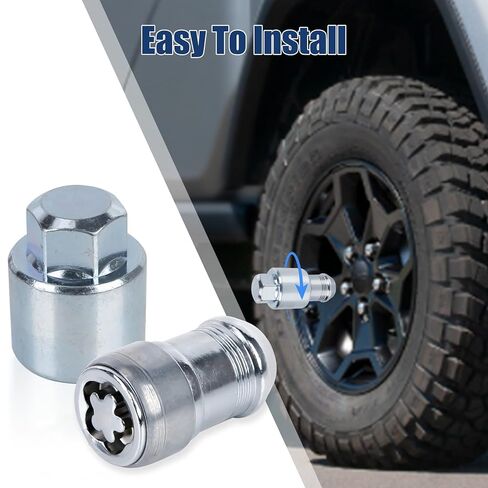 Anti-Theft Wheel Lock Lug Nut kit Replace 82215711 fit for 2018-2024 Wrangler JL and 2020-2024 Gladiator JT, Equipped with Key in Kuwait