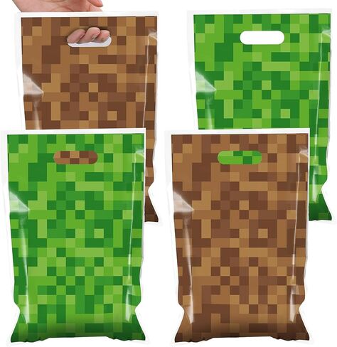 MinFyberd 50 قطعة بكسل لحفلات أعياد الميلاد Goodie Favors Bag لعبة فيديو أكياس هدايا بلاستيكية للحفلات وحلوى الوجبات الخفيفة وحقائب حلوى Goodie للأطفال لوازم تزيين أعياد الميلاد in Saudi Arabia