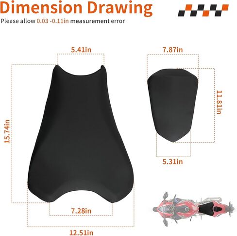 Front Driver and Rear Passenger Seat for Honda CBR1000RR 2017-2024 77100-MKF-D41 77300-MKF-D41 in Kuwait